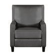 Berenson Gray Recliner Chair in Gray Faux Leather front view