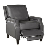 Berenson Gray Recliner Chair wood feet detail
