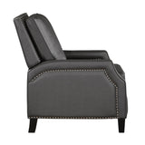 Berenson Gray Recliner Chair close-up of nailhead trim detail