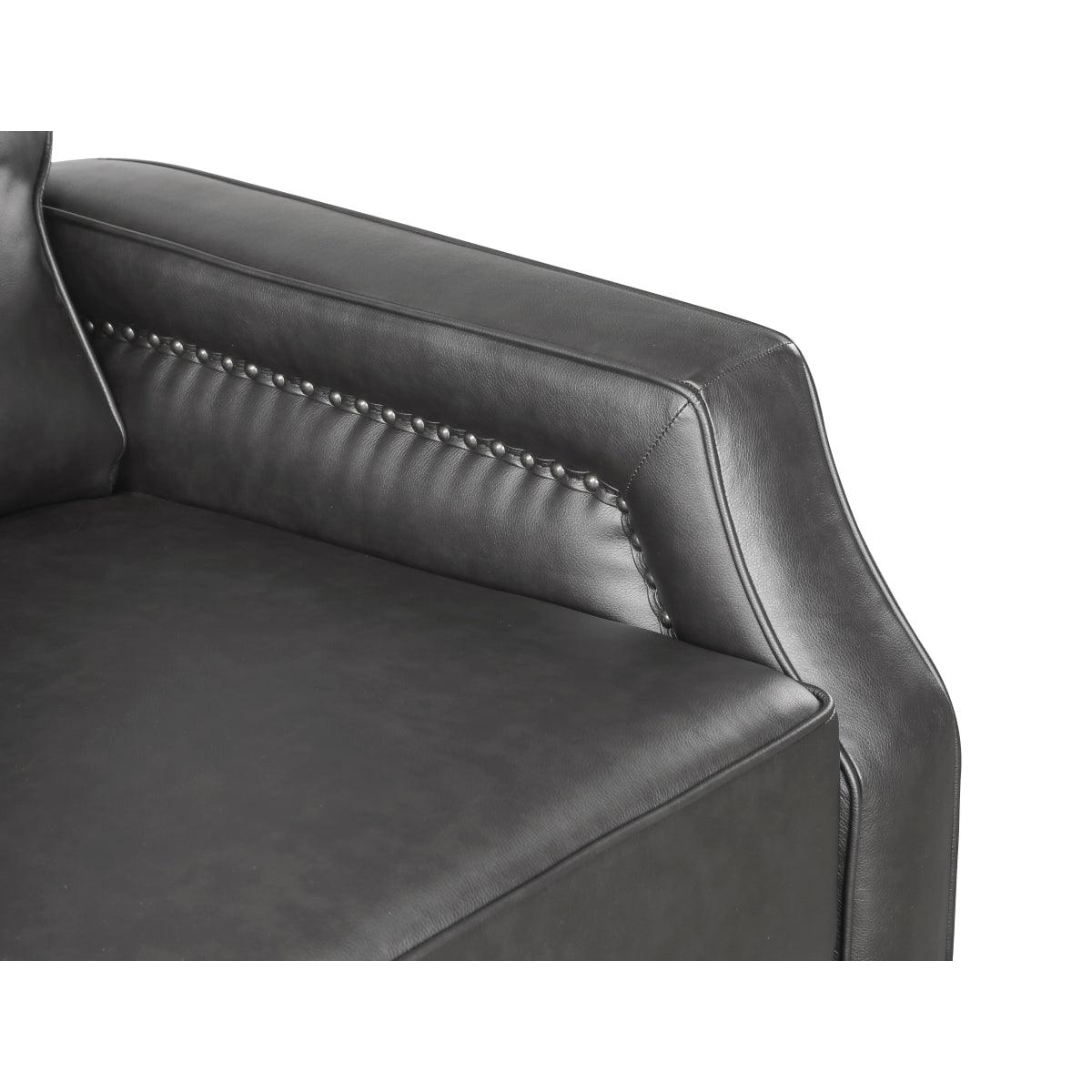 Berenson Gray Recliner Chair fully reclined position