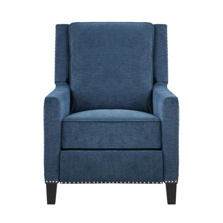 Banks Blue Push-Back Reclining Chair front angle