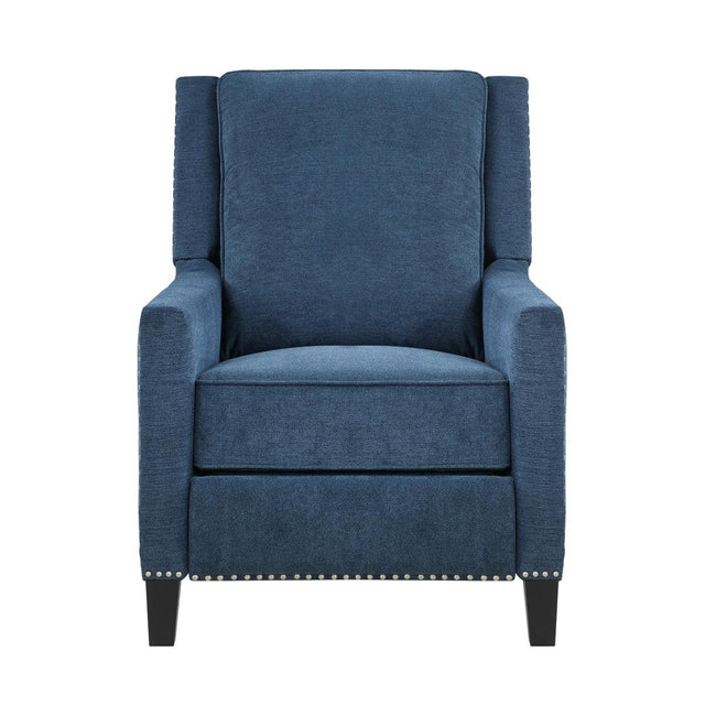 Banks Blue Push-Back Reclining Chair front angle