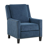 Banks Blue Recliner side view showing upholstery