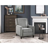 Banks gray fabric reclining chair angled left side