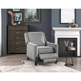 Banks gray fabric reclining chair angled right side