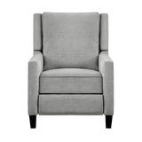 Banks gray fabric push-back recliner chair front angle
