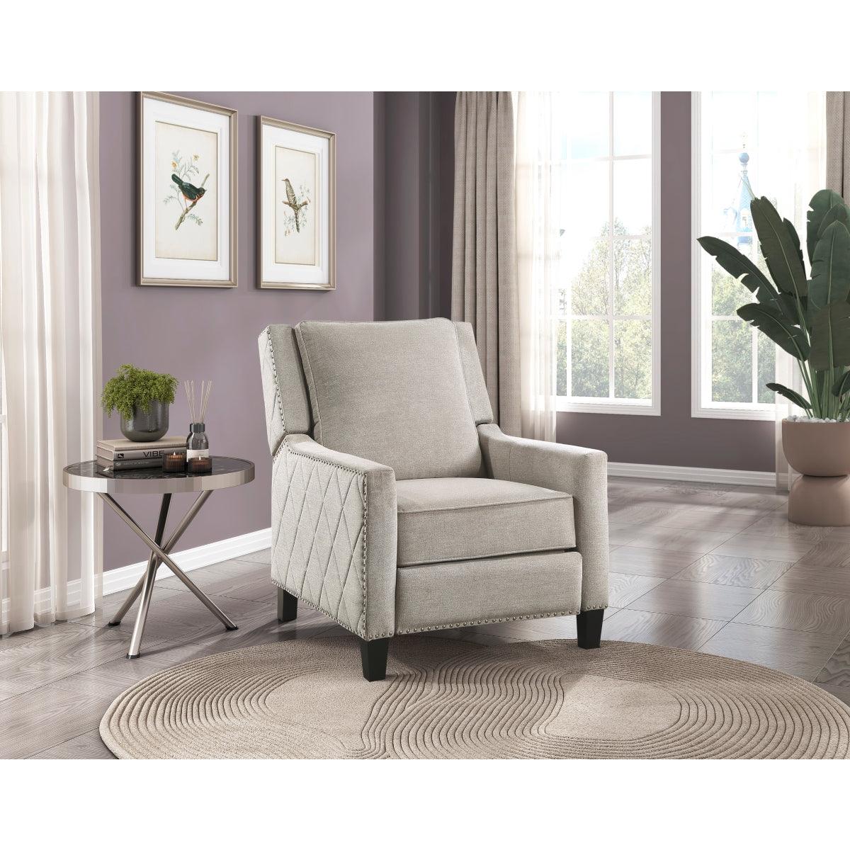 Banks Sand Recliner showcasing exposed wood feet