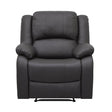Fairview dark brown faux leather recliner chair front angle