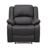 Fairview dark brown faux leather recliner chair front angle