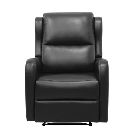 Durant Black Faux Leather Recliner chair front view