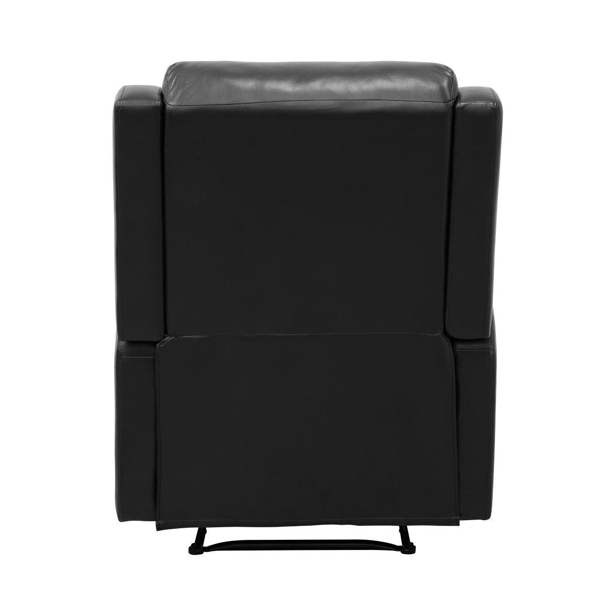 Durant Black Recliner chair close-up on upholstery