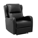 Durant Black Faux Leather Recliner chair side angle