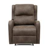 Durant Brown Faux Leather Recliner Chair front angle