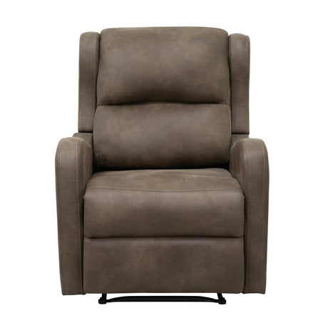 Durant Brown Faux Leather Recliner Chair front angle