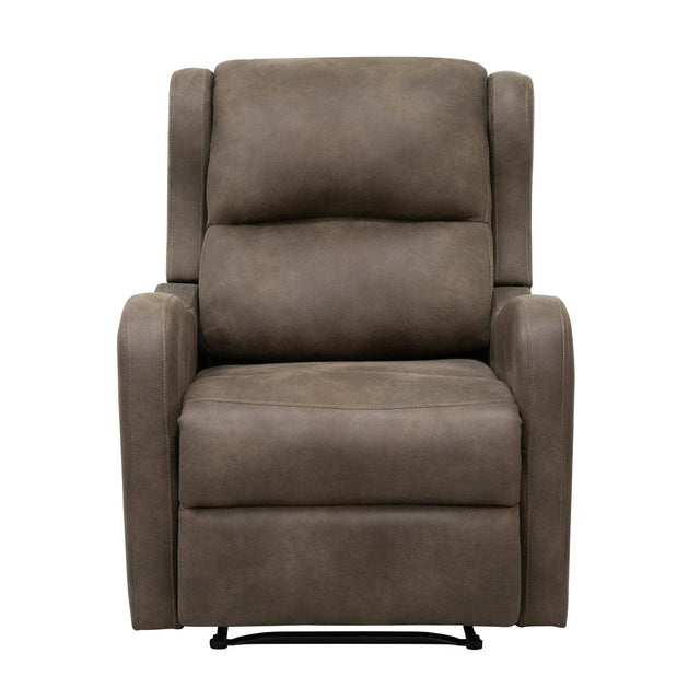 Durant Brown Faux Leather Recliner Chair front angle
