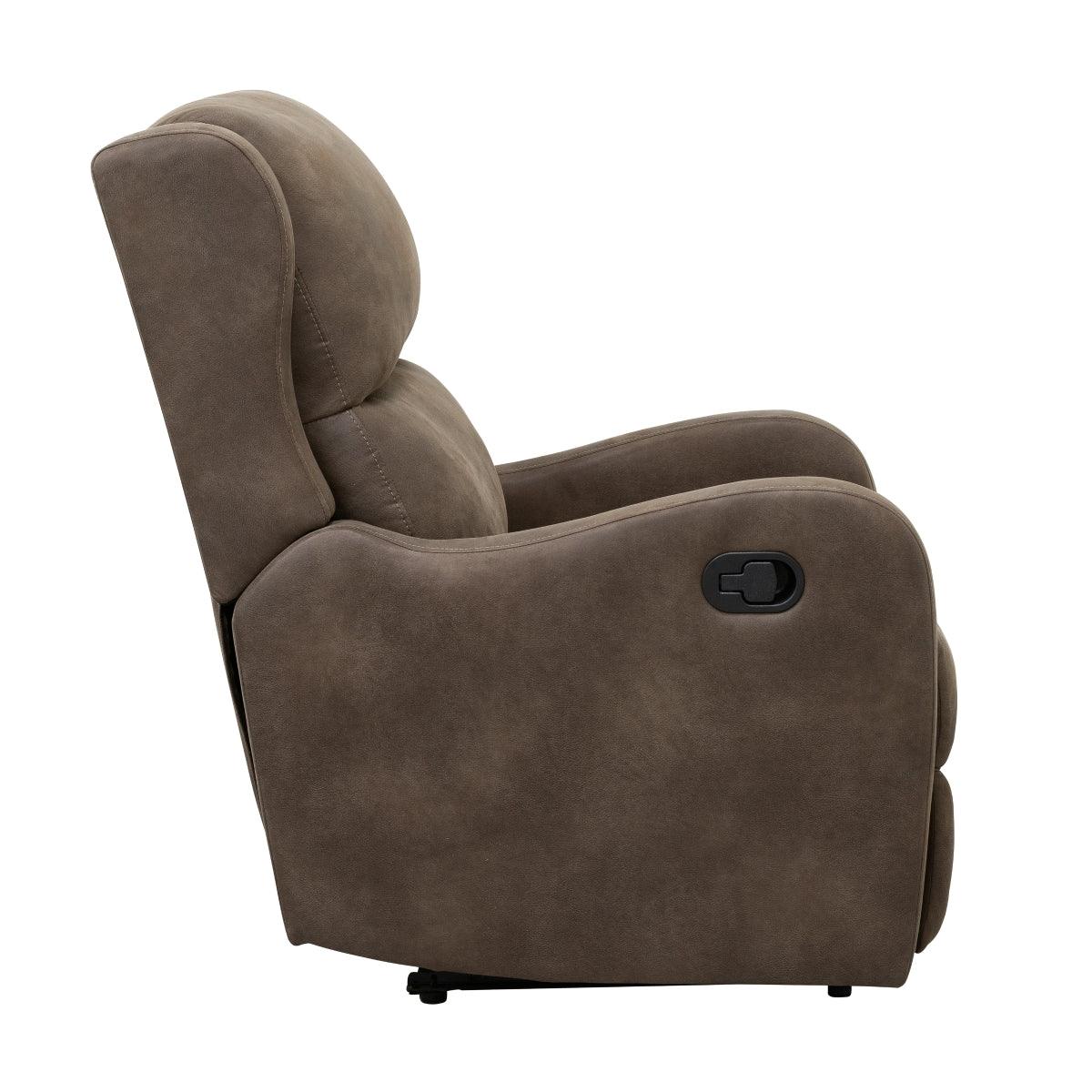 Durant Brown Faux Leather Recliner Chair reclined position