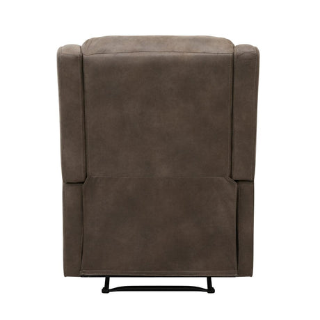 Durant Brown Faux Leather Recliner Chair close-up upholstery detail