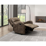 Durant Brown Faux Leather Recliner Chair open reclining view