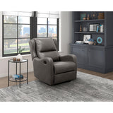Durant Gray Faux Leather Recliner Chair back view