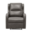 Durant Gray Faux Leather Recliner Chair angled view
