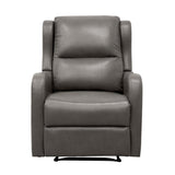 Durant Gray Faux Leather Recliner Chair angled view