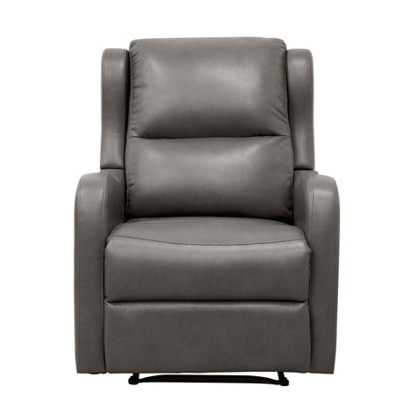 Durant Gray Faux Leather Recliner Chair angled view