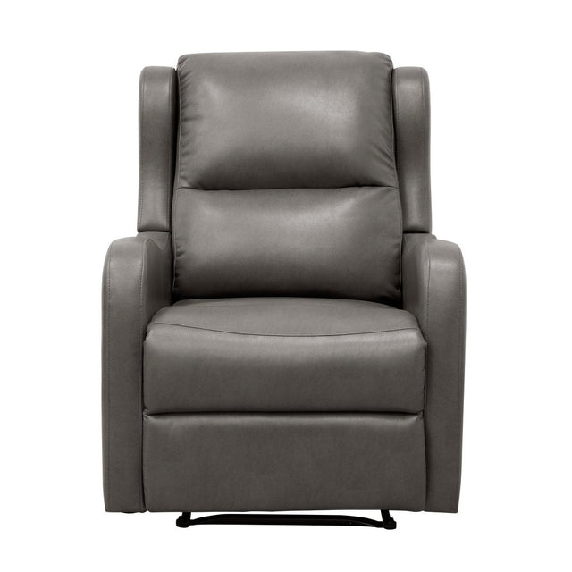 Durant Gray Faux Leather Recliner Chair angled view