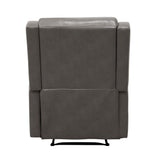 Durant Gray Faux Leather Recliner Chair close-up side pull tab