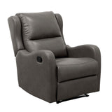 Durant Gray Faux Leather Recliner Chair side view