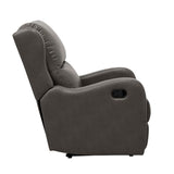 Durant Gray Faux Leather Recliner Chair reclining position