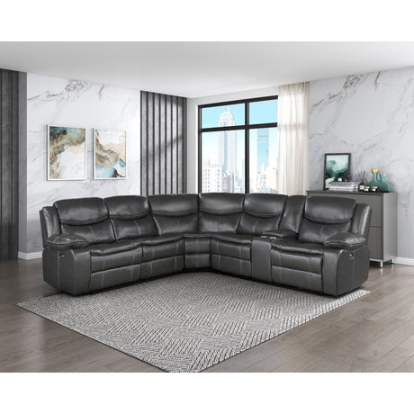 Dark gray upholstery fabric swatch for Fargo sectional