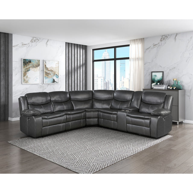 Dark gray upholstery fabric swatch for Fargo sectional