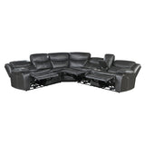 Fargo Dark Gray 3-Piece Power Reclining Sectional with Right Console