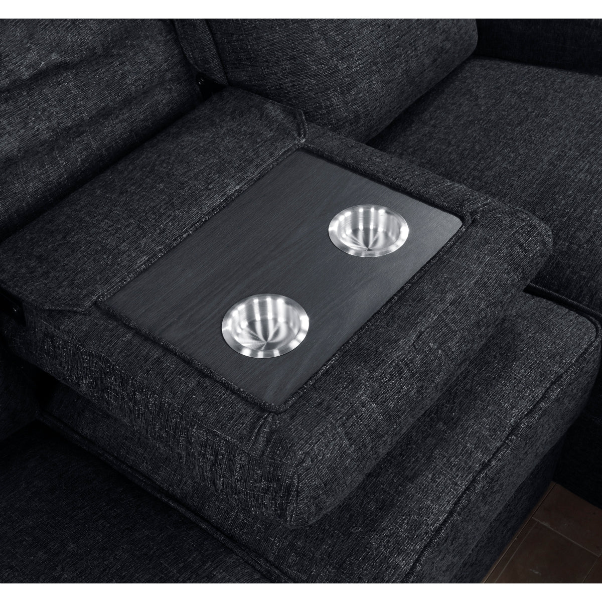 Monterey sectional reclining chaise extended position