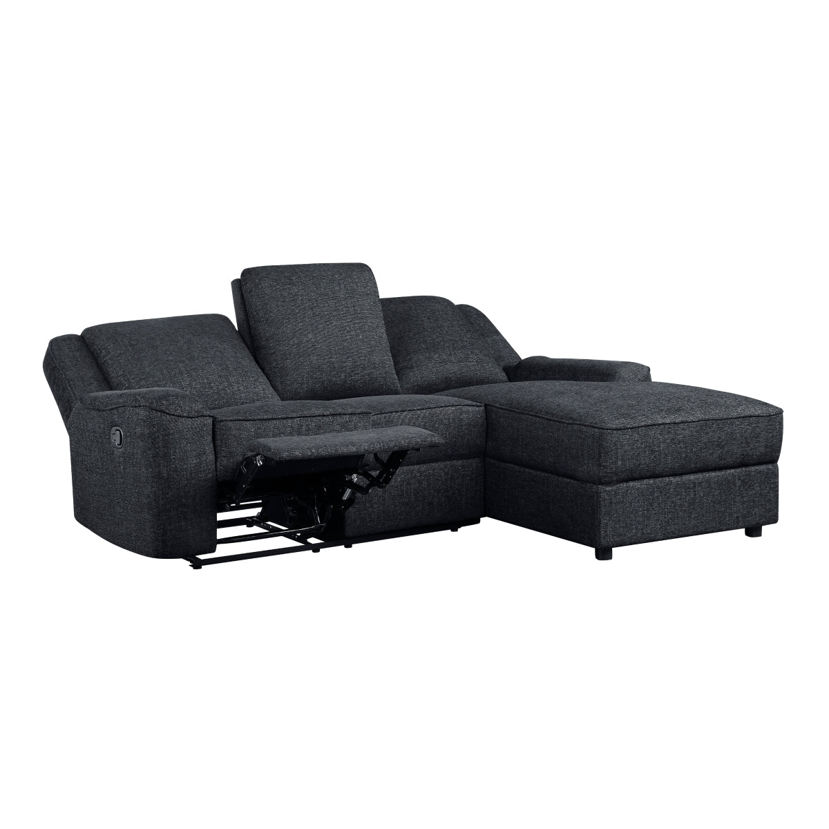 Monterey sectional center seat drop-down cup holders open