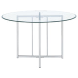 Pace 48-inch Round Glass Top Dining Table Chrome — product image 4