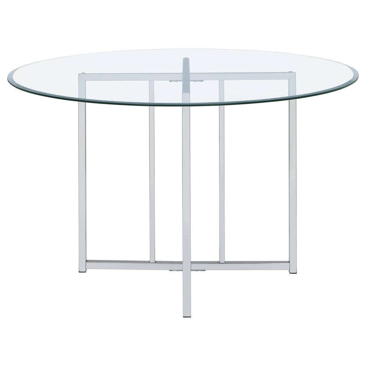Pace 48-inch Round Glass Top Dining Table Chrome — product image 4