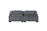 Traverse Gray Corduroy Fabric Sectional Sofa main view