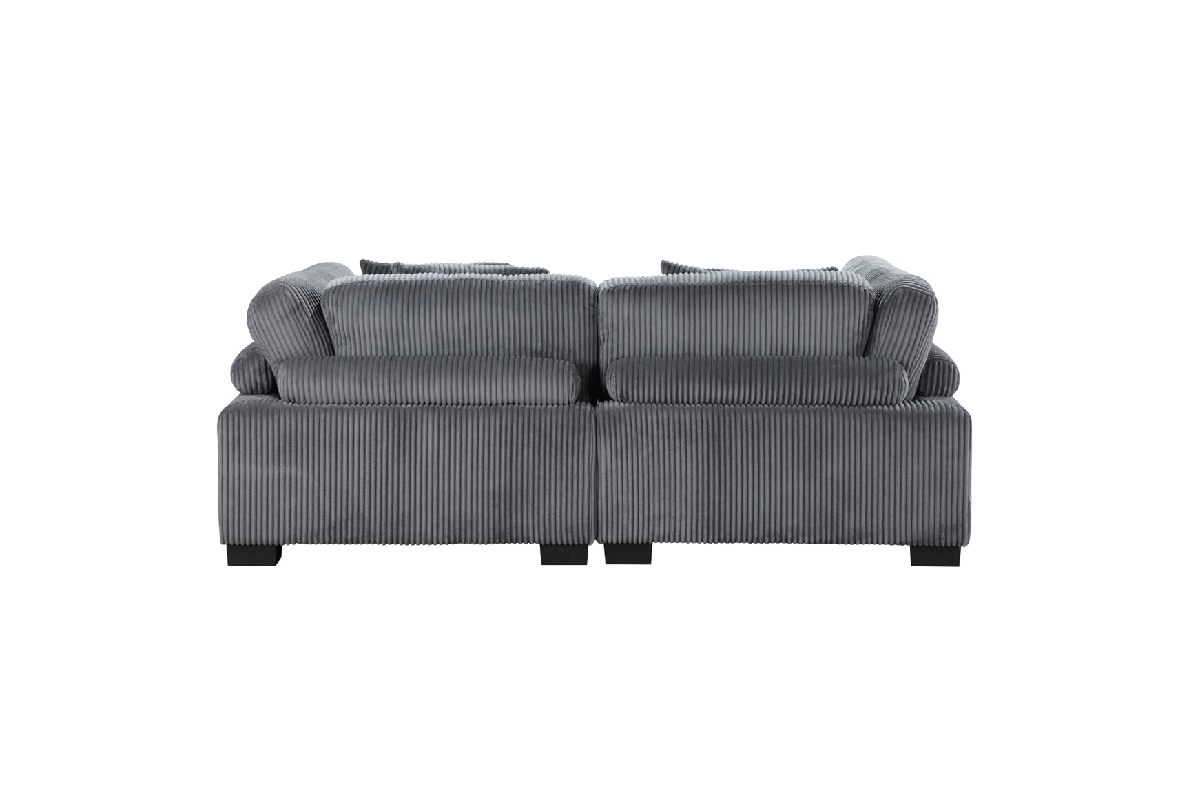 Traverse Gray Corduroy Fabric Sectional Sofa main view