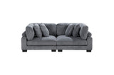 Traverse Gray Corduroy Fabric Sectional Sofa main view