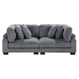 Traverse Gray Corduroy Loveseat front angle view