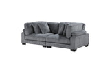 Traverse Gray Corduroy Fabric Sectional Sofa main view
