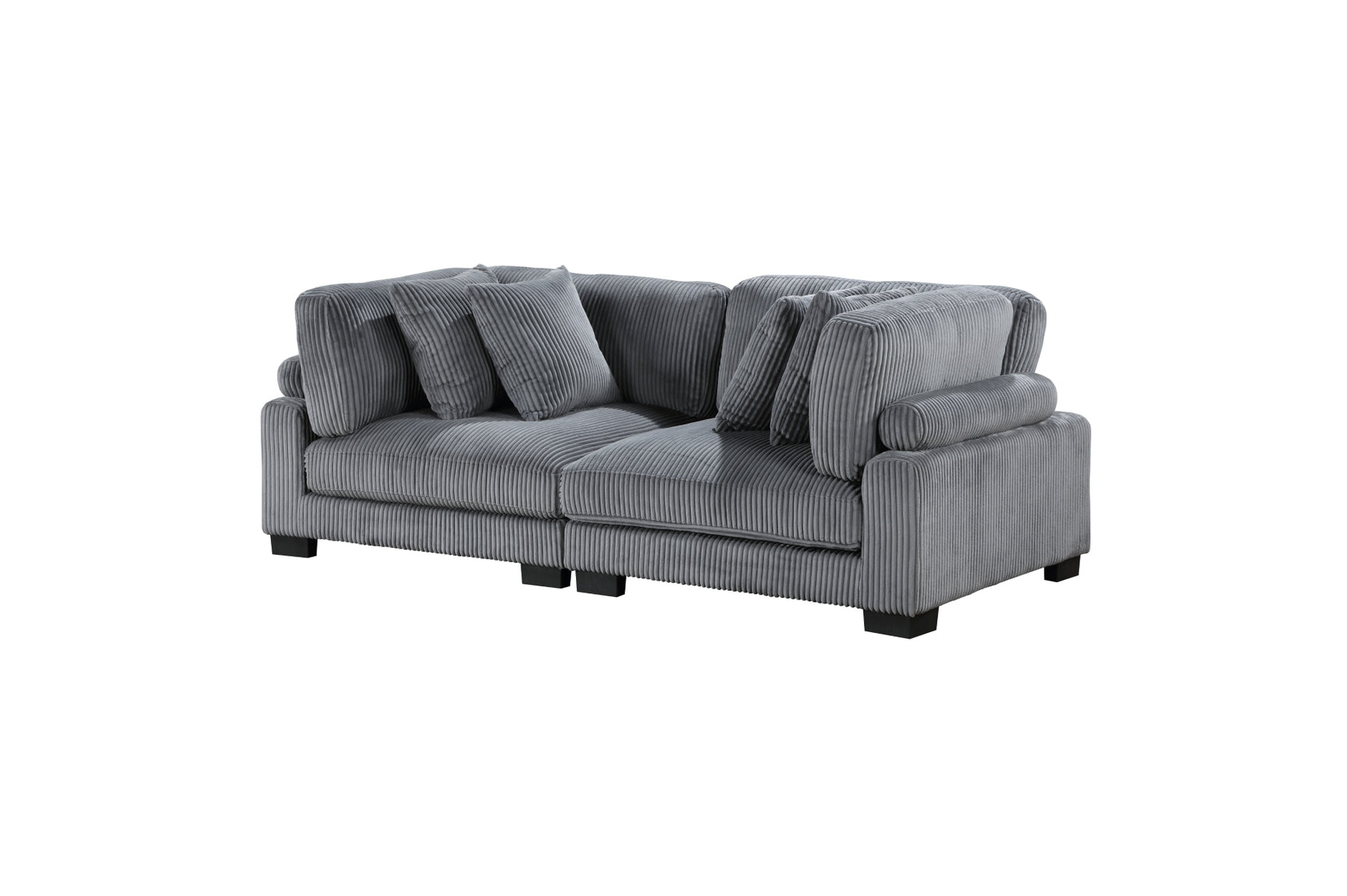Traverse Gray Corduroy Fabric Sectional Sofa main view