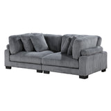 Traverse Loveseat side view showing armrest