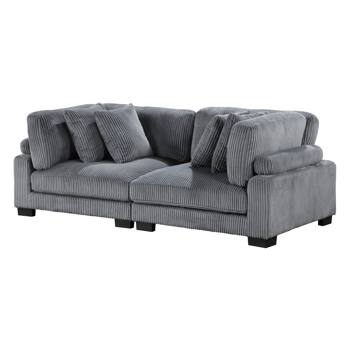 Traverse Loveseat side view showing armrest