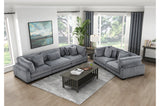 Detail of the fabric texture on Traverse Gray sectional sofa