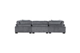 Traverse Gray Corduroy Fabric Sectional Sofa main view