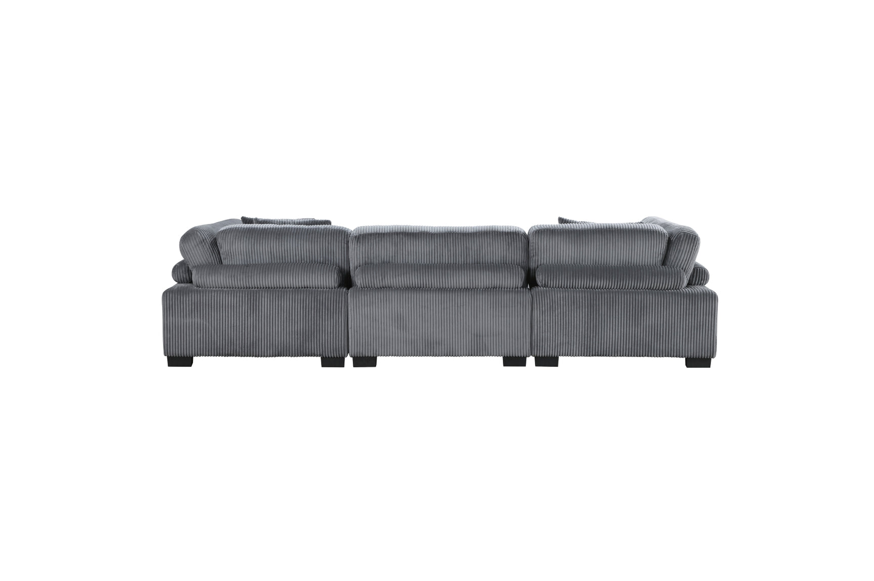 Traverse Gray Corduroy Fabric Sectional Sofa main view