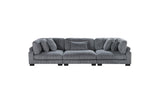 Traverse Gray Corduroy Fabric Sectional Sofa main view