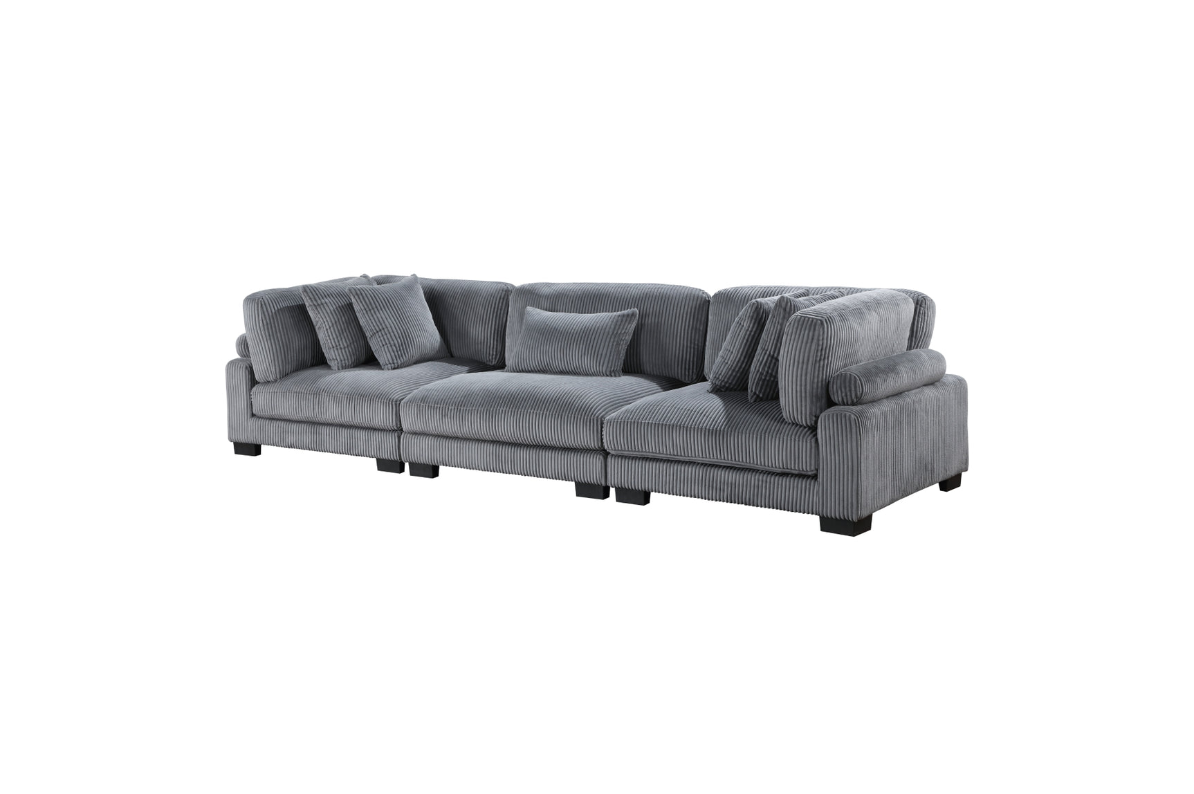 Traverse Gray Corduroy Fabric Sectional Sofa main view